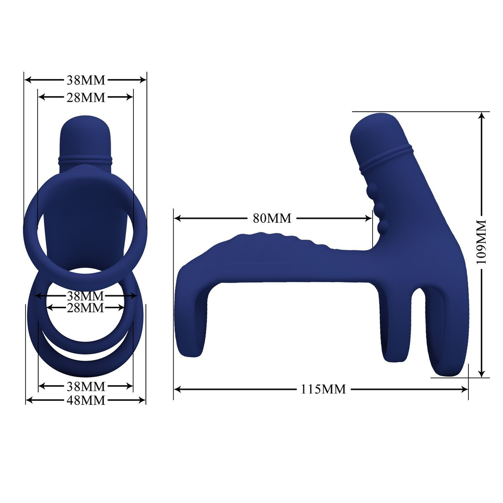 Синяя вибронасадка на пенис vibrating penis sling
