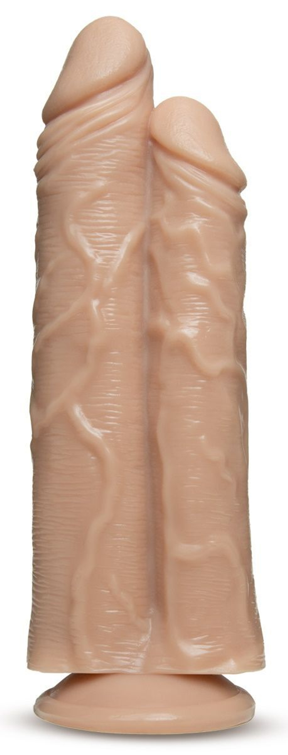 Телесный сдвоенный фаллоимитатор double trouble double shaft dildo - 24 см.