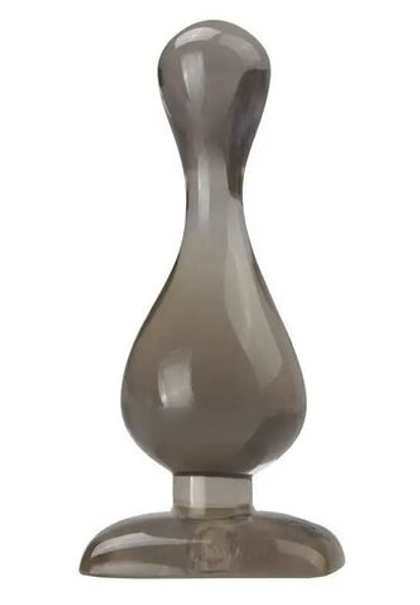 Дымчатый анальный плаг каплевидной формы - 10,5 см.