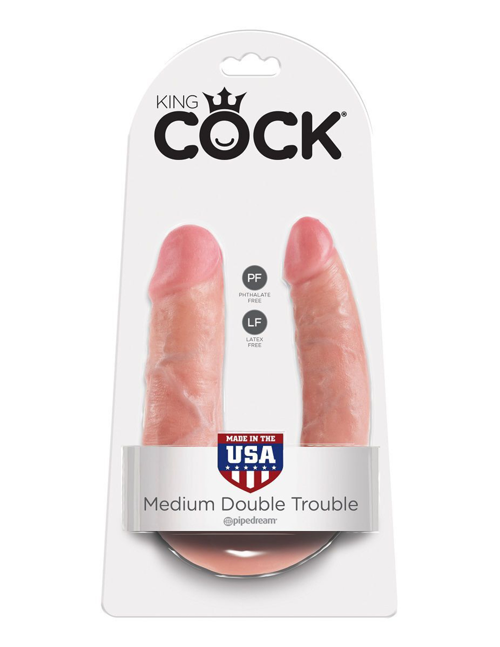 Двусторонний фаллоимитатор medium double trouble - 33 см.
