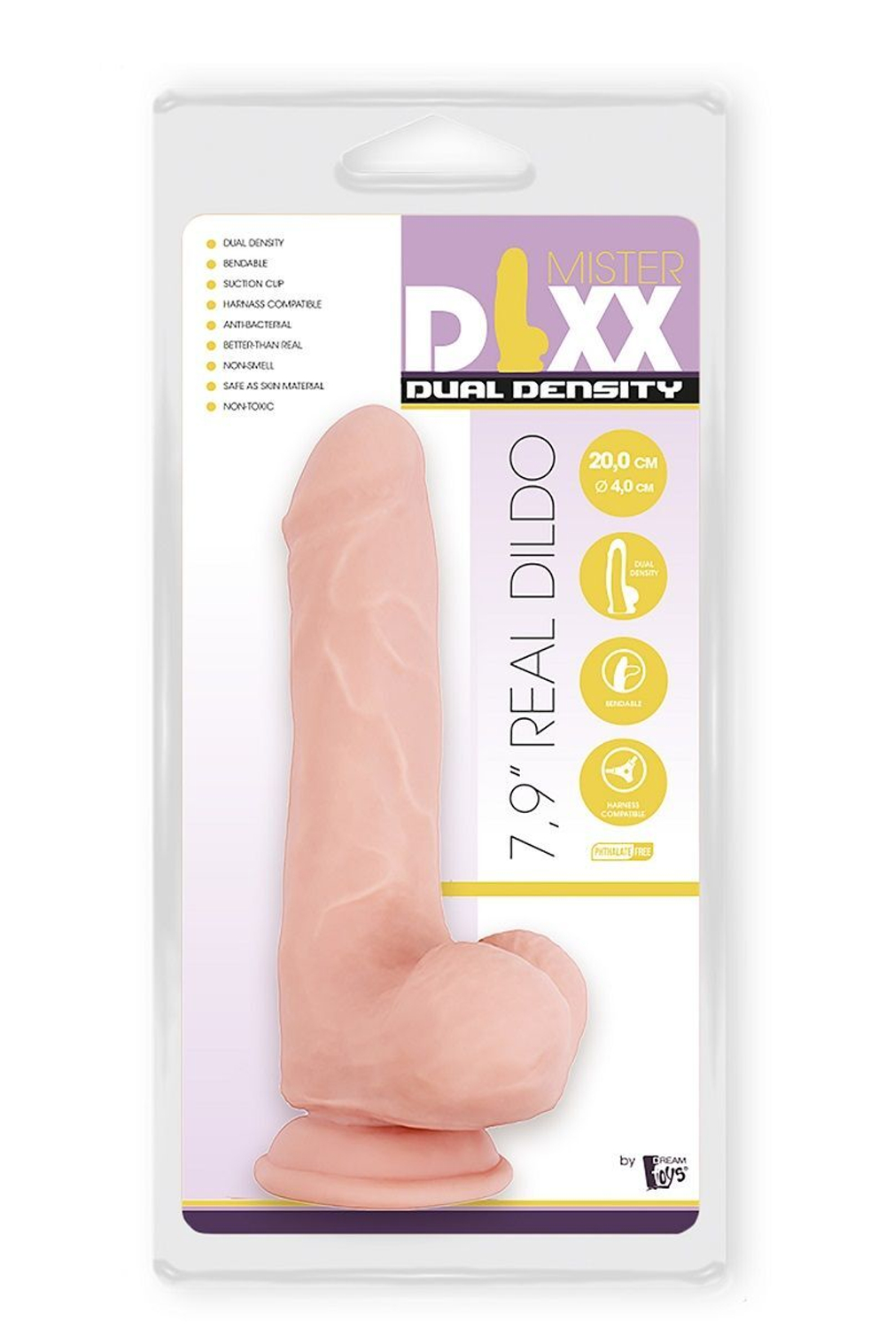 Телесный фаллоимитатор-реалистик dual density dildo - 20 см.