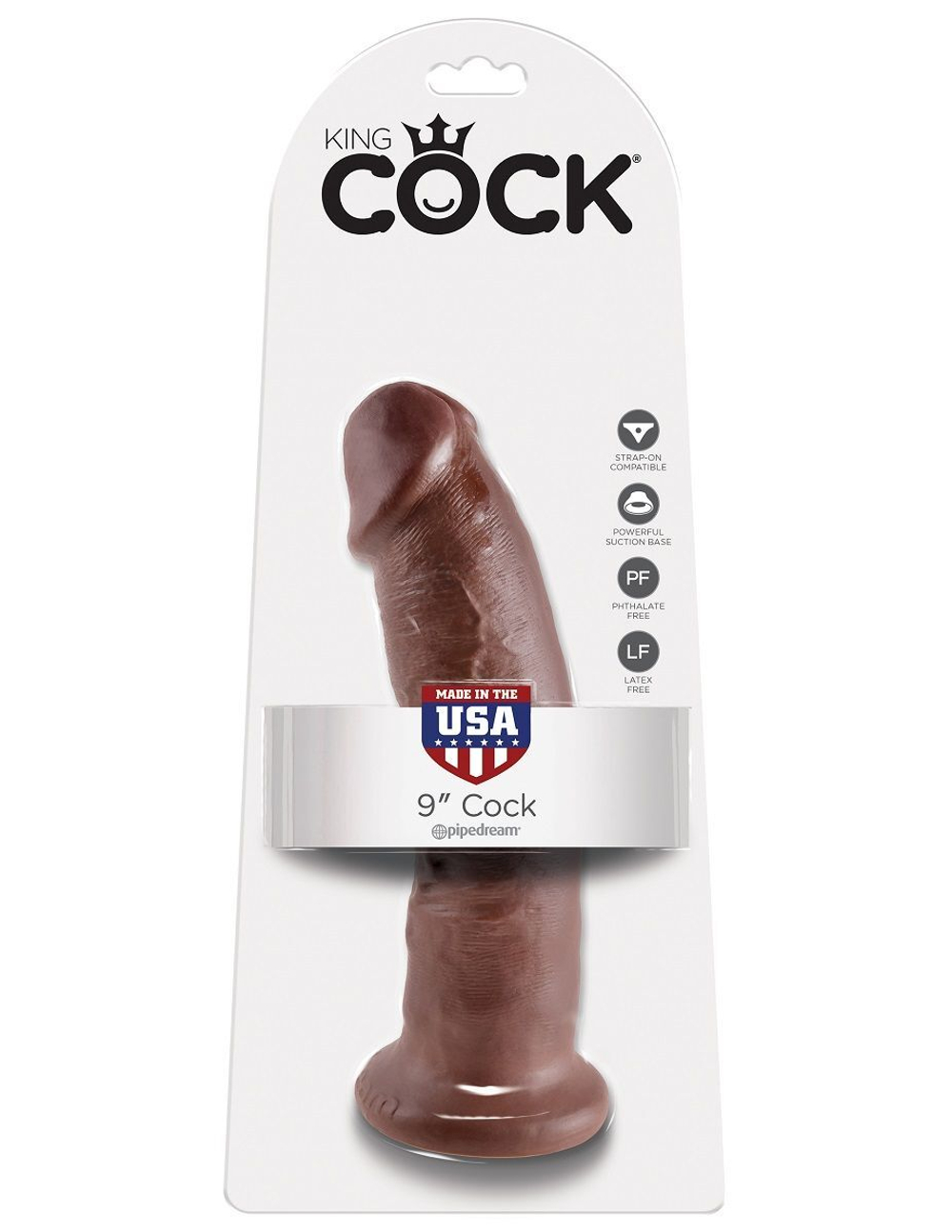 Коричневый фаллоимитатор 9  cock - 22,9 см.