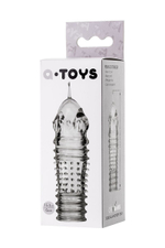 Прозрачная насадка на пенис toyfa a-toys с расширенной головкой - 15,3 см.