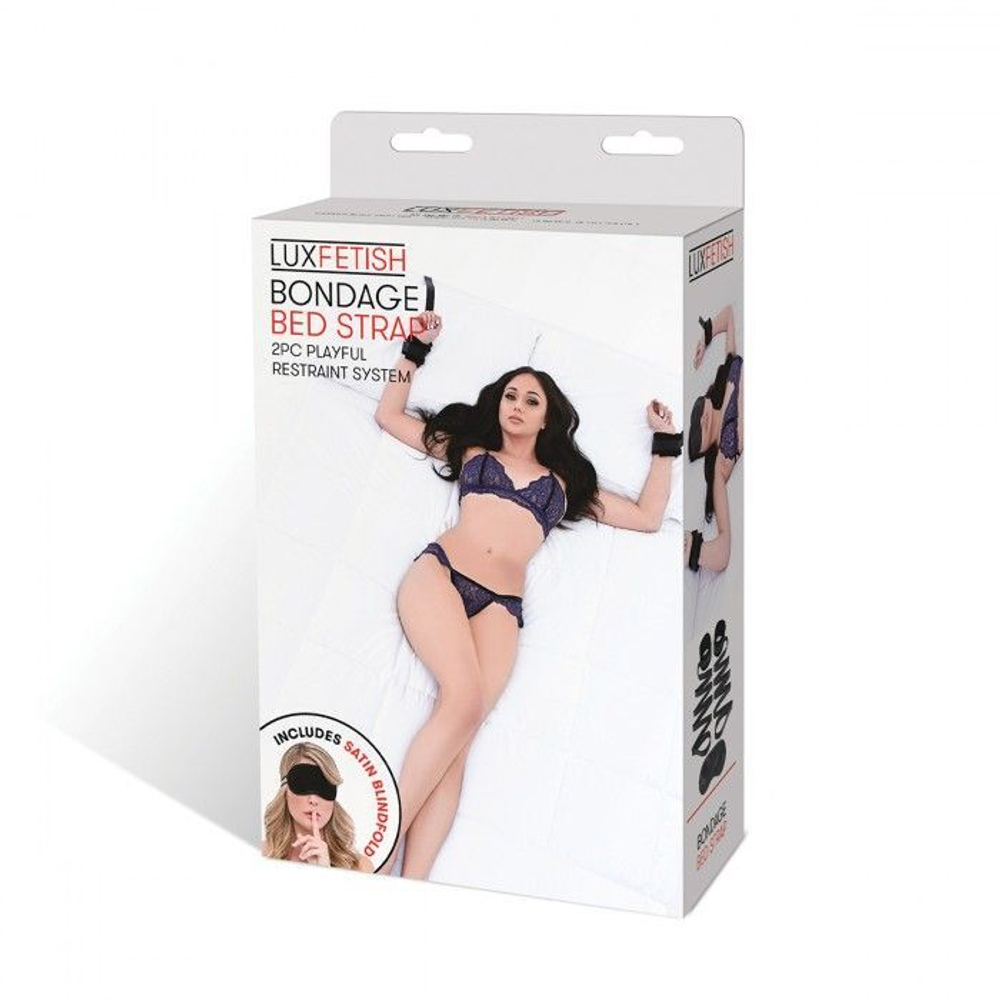 Чёрные манжеты для фиксации на кровати bondage bed strap