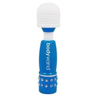 Фиолетово-белый жезловый мини-вибратор с кристаллами mini massager