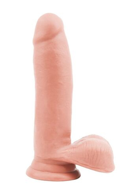 Телесный фаллоимитатор-реалистик dual density dildo - 17,5 см.