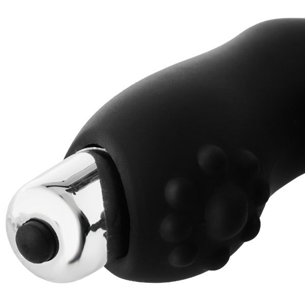 Черный вибромассажер простаты fantasstic vibrating prostate massager - 11,3 см.