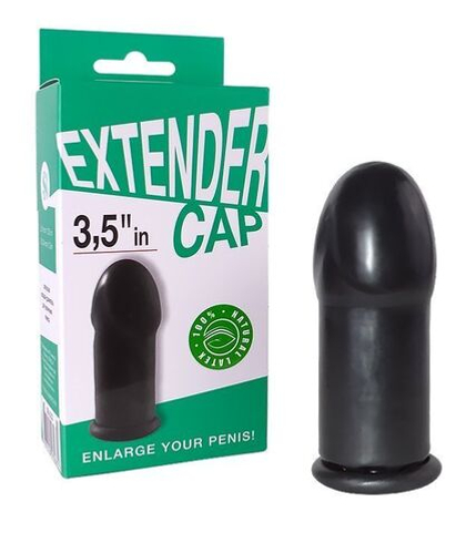 Чёрный латексный удлинитель пениса 3.5 in