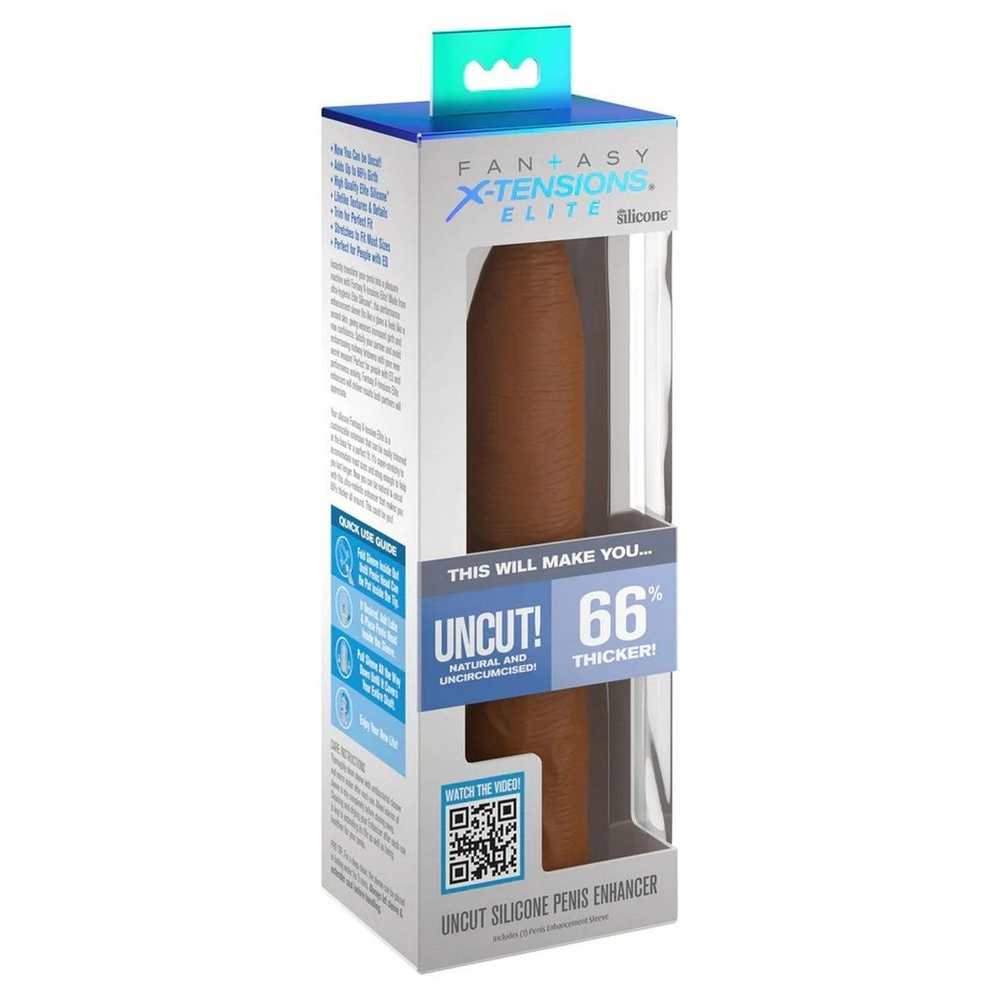 Насадка-удлинитель uncut silicone penis enhancer - 17,8 см.