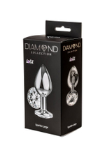 Металическая анальная пробка diamond sparkle с кристаллом
