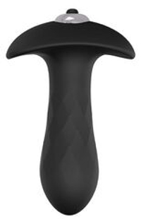Черная анальная вибровтулка SINGLE SPEED DIAMOND PLUG - 9 см.