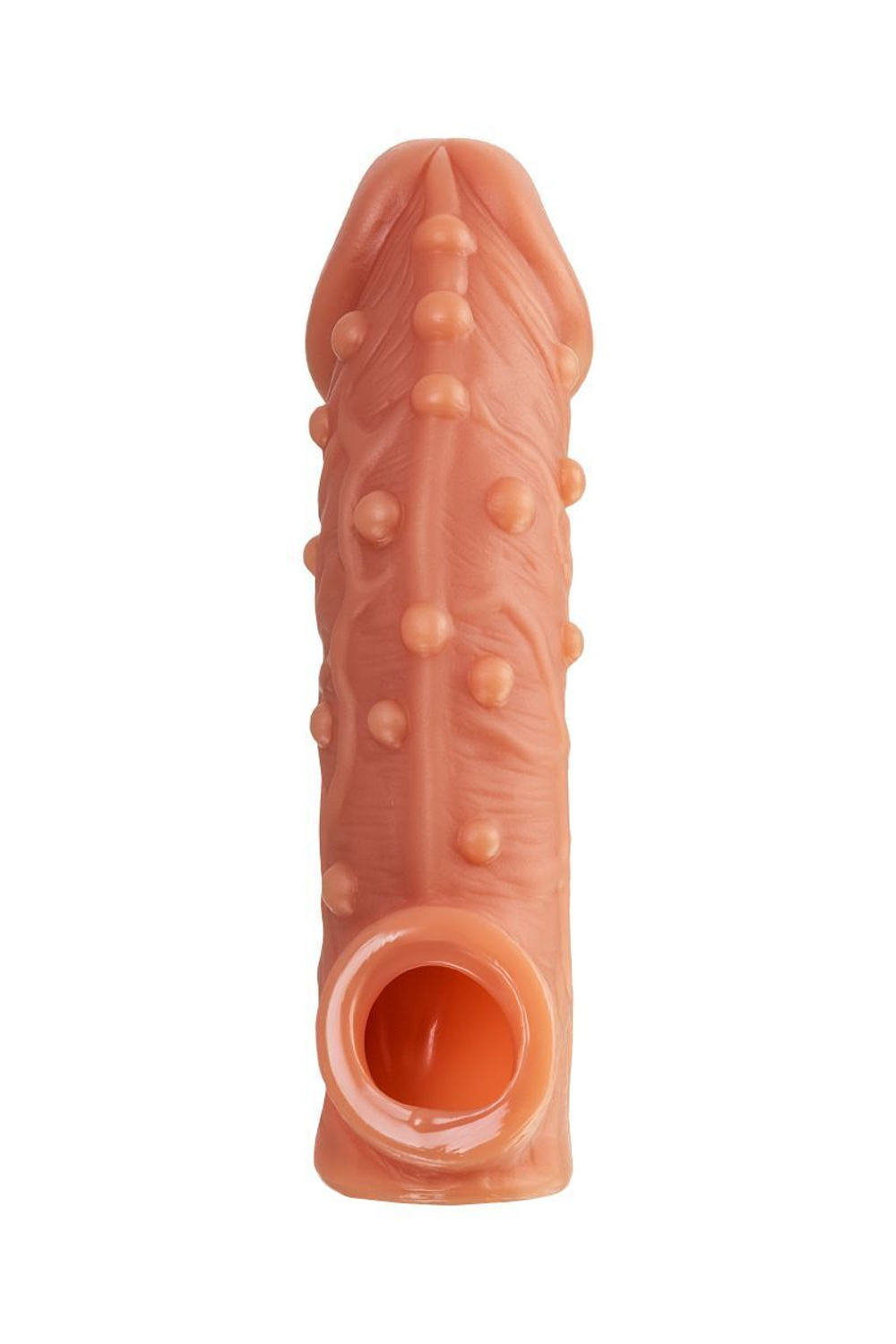 Насадка на фаллос с отверстием для мошонки cock sleeve 002 size l - 17,6 см.