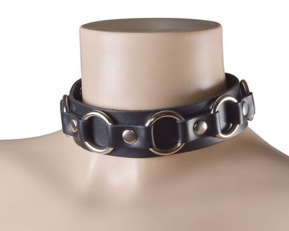 Черный кожаный ошейник  властелин колец