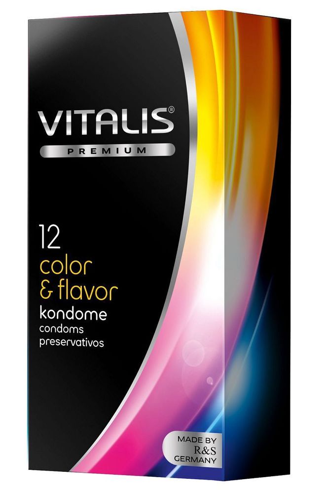 Цветные ароматизированные презервативы VITALIS PREMIUM color &amp;amp; flavor