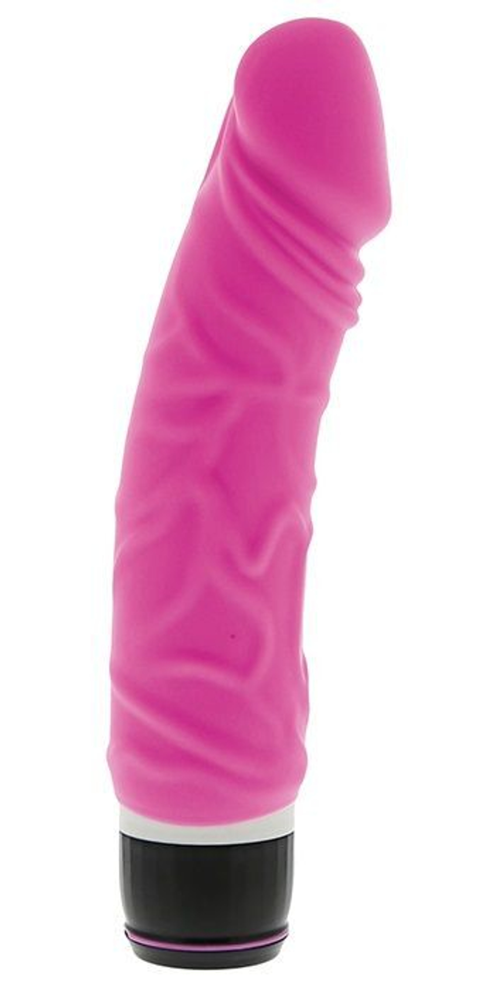Ярко-розовый вибратор purrfect silicone classic 6.5inch - 16,5 см.