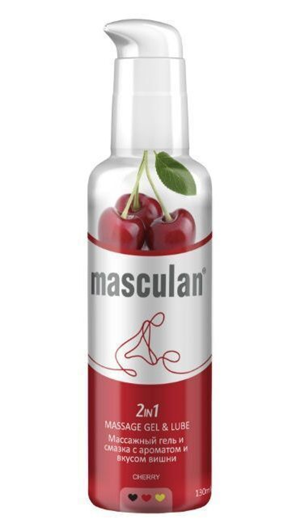 Массажная гель-смазка Masculan с ароматом вишни 2- - 130 мл.