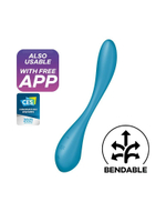 Синий гибкий вибратор satisfyer g-spot flex 5+ - 19,6 см.