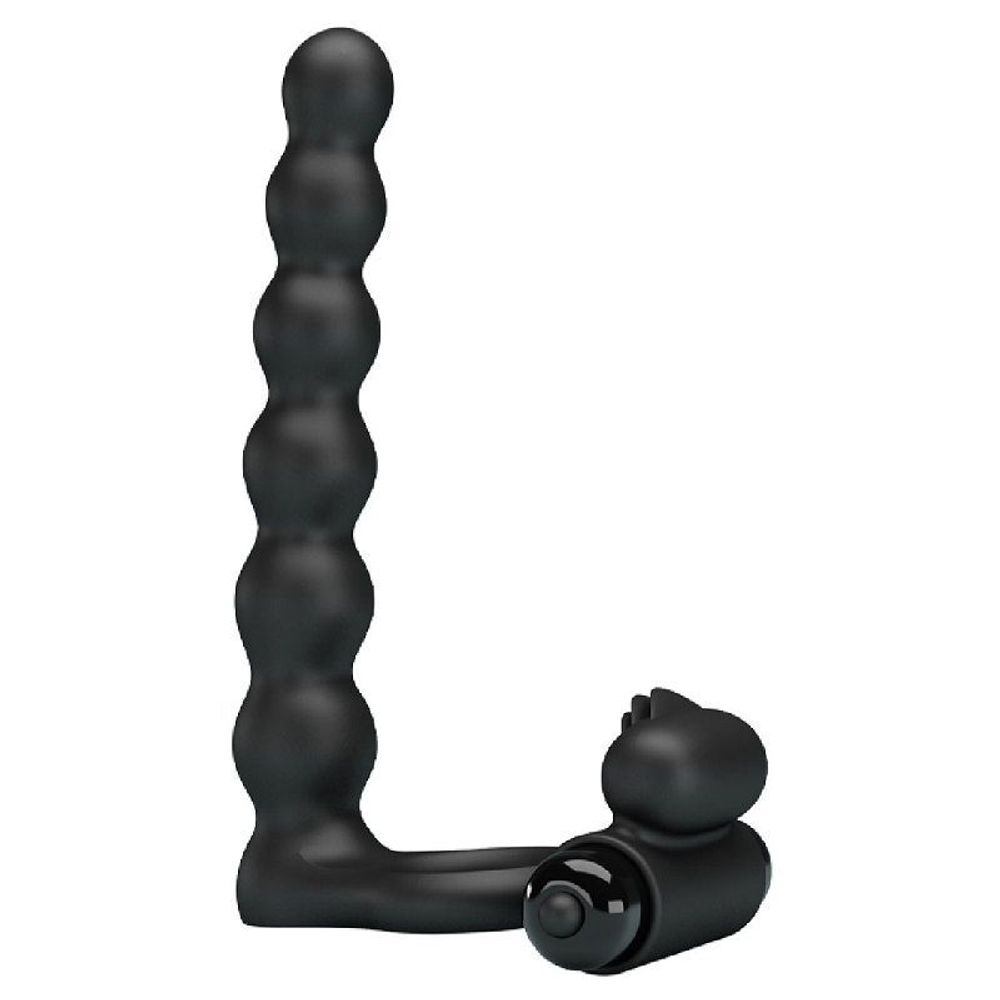 Черная насадка для двойной стимуляции hercules penis sheath iii - 15,3 см.