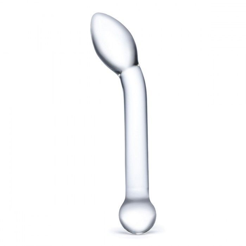 Прозрачный стеклянный фаллос для точки g slimline g-spot - 20 см.