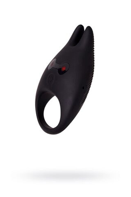 Чёрное эрекционное виброкольцо erotist из силикона