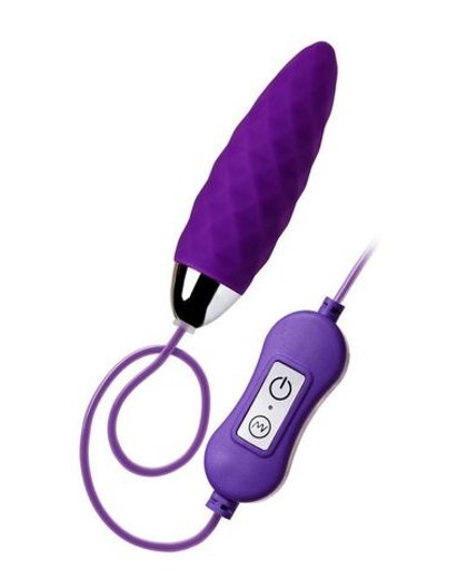 Фиолетовое узенькое виброяйцо с пультом управления A-Toys Cony, работающее от USB