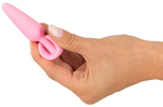 Розовая анальная втулка mini butt plug - 8,4 см.