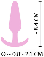Розовая анальная втулка mini butt plug - 8,4 см.