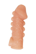 Телесная закрытая насадка с шишечками cock sleeve 008 size s - 13,8 см.