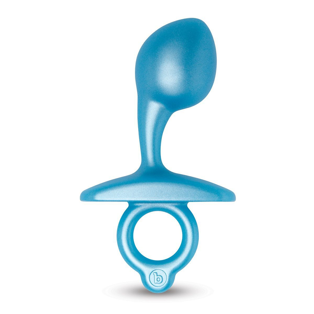 Голубая анальная пробка для массажа простаты bulb silicone prostate plug - 10,7 см.