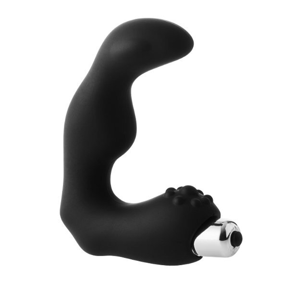 Черный вибромассажер простаты fantasstic vibrating prostate massager - 11,3 см.