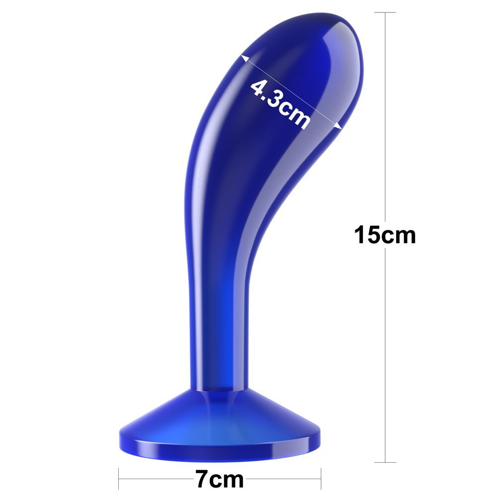 Синяя анальная втулка flawless clear prostate plug 6.0 - 15 см.