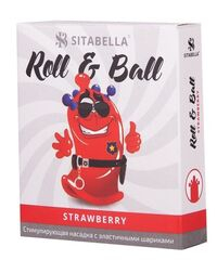 Стимулирующий презерватив-насадка roll & ball с ароматом