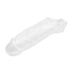 Прозрачная насадка на пенис с подхватом mighty sleeve with ball loop - 22 см.