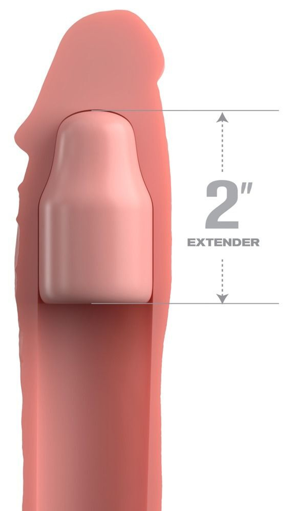 Телесная насадка-удлинитель 2 inch silicone x-tension with strap - 20,3 см.