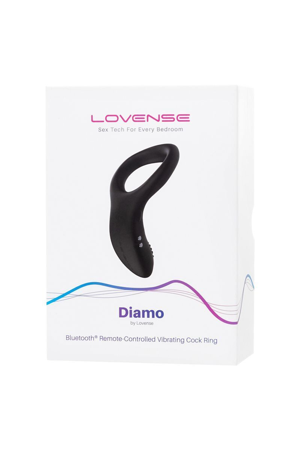 Черное эрекционное кольцо lovense diamo