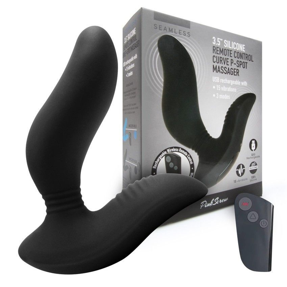 Вибромассажер простаты 3,5’’ remote control curve p-spot massager - 12 см.