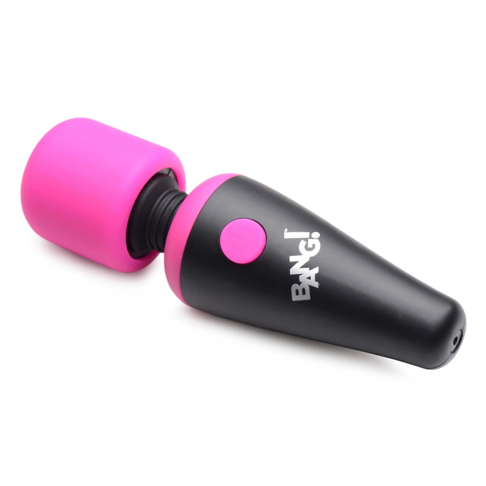 Розово-черный мини-вибромассажер 10x vibrating mini silicone wand