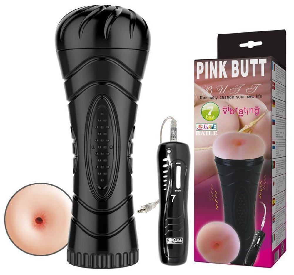 Реалистичный мастурбатор с вибрацией для удовольствия Pink Butt-X7