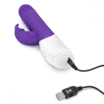 Фиолетовый пульсирующий вибромассажер g-spot thrusting rabbit - 24 см.
