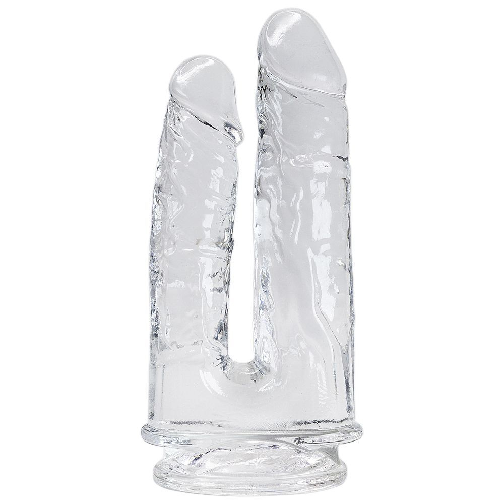 Прозрачный анально-вагинальный фаллоимитатор на присоске imperium jelly dildo - 18 см.