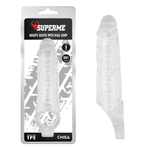 Прозрачная насадка на пенис с подхватом mighty sleeve with ball loop - 22 см.