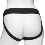 Черный полый страпон с креплением body extensions be strong - 19,05 см.