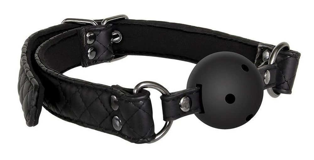 Черный кляп-шарик ball gag diamond