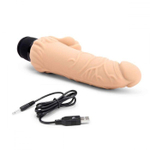 Вибратор-реалистик с клиторальными лепестками 7  realistic vibrator - 21,5 см.