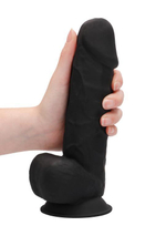 Черный фаллоимитатор realistic cock with scrotum