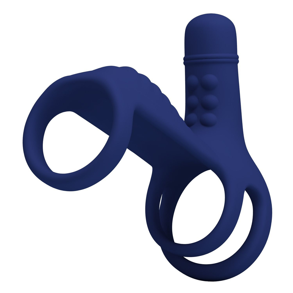 Синяя вибронасадка на пенис vibrating penis sling