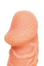 Телесная закрытая насадка с венками cock sleeve 006 size m - 15,6 см.
