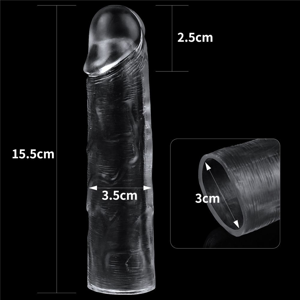 Прозрачная насадка-удлинитель flawless clear penis sleeve add 1 - 15,5 см.