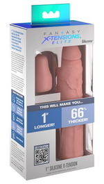 Телесная насадка-удлинитель 1 inch silicone x-tension - 17,8 см.