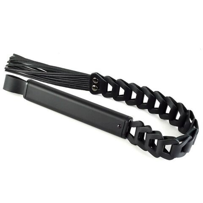 Черная кожаная плеть «клеопатра» - 62 см.